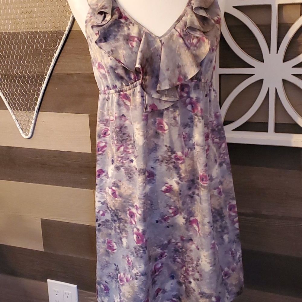 Loft Silky Floral Print Dress